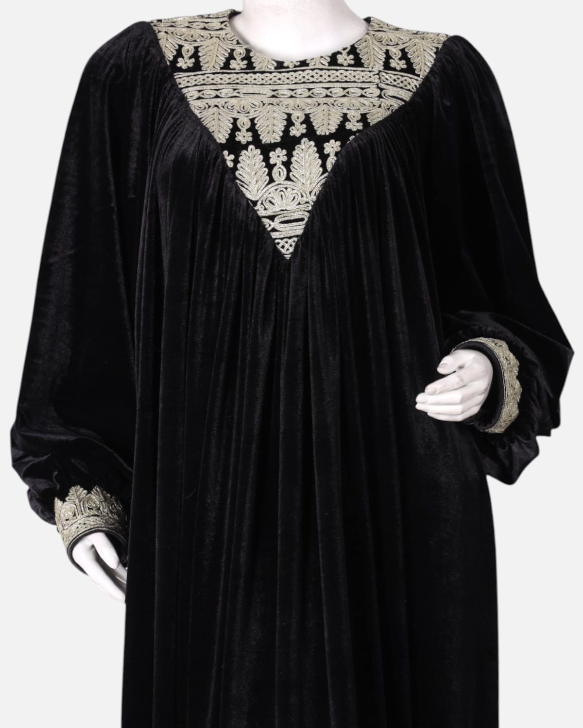 Traditional Afghan Velvet Embroidered Dress