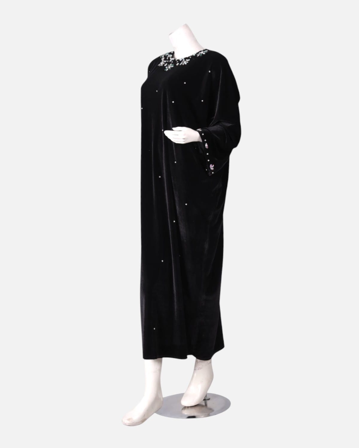 Traditional Afghan Velvet Dress with Embroidery
