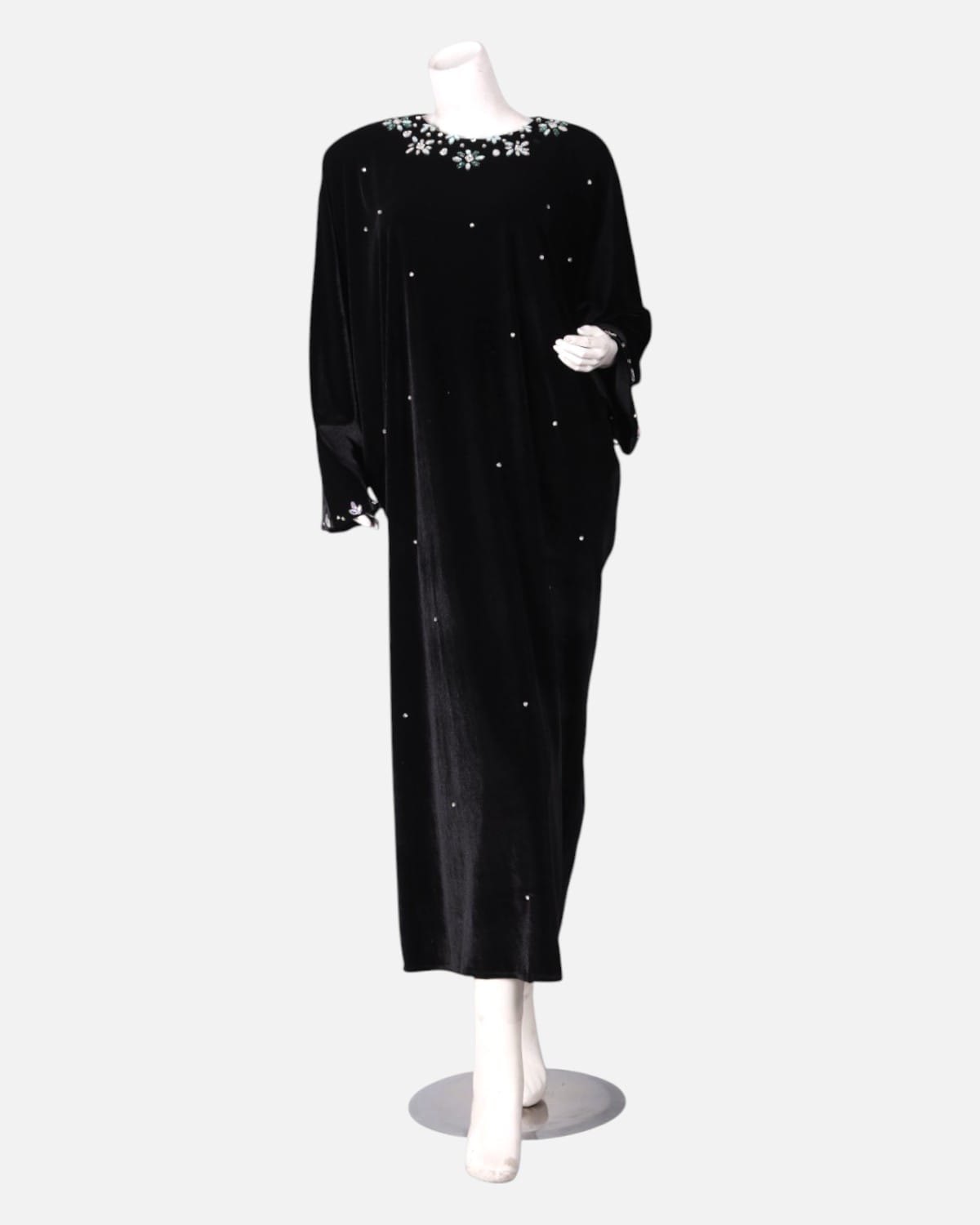 Traditional Afghan Velvet Dress with Embroidery