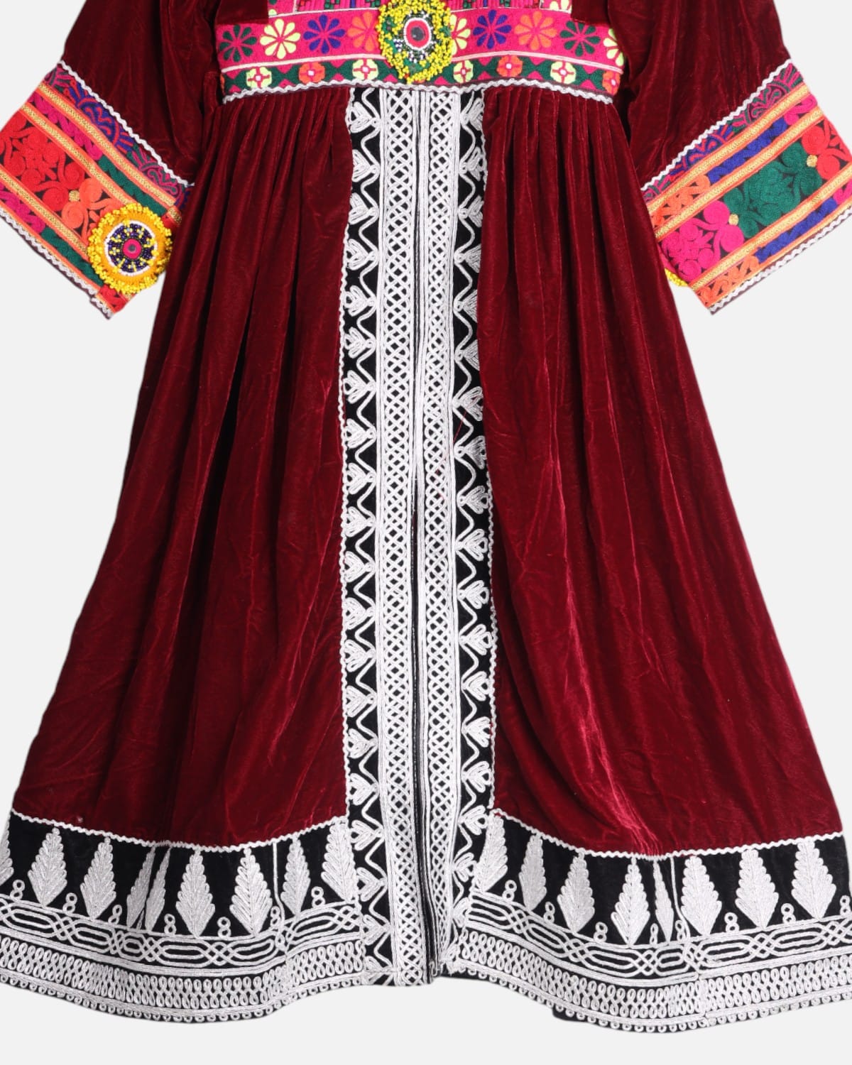 Afghan Velvet Dress with Hand Embroidery