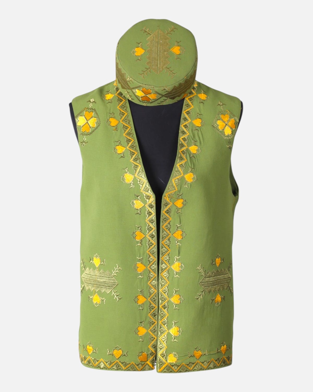 Afghan Traditional Vest and Cap Set