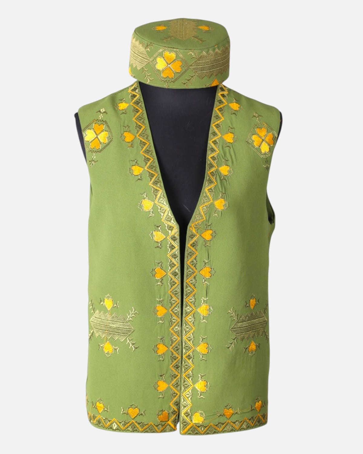 Afghan Traditional Vest and Cap Set