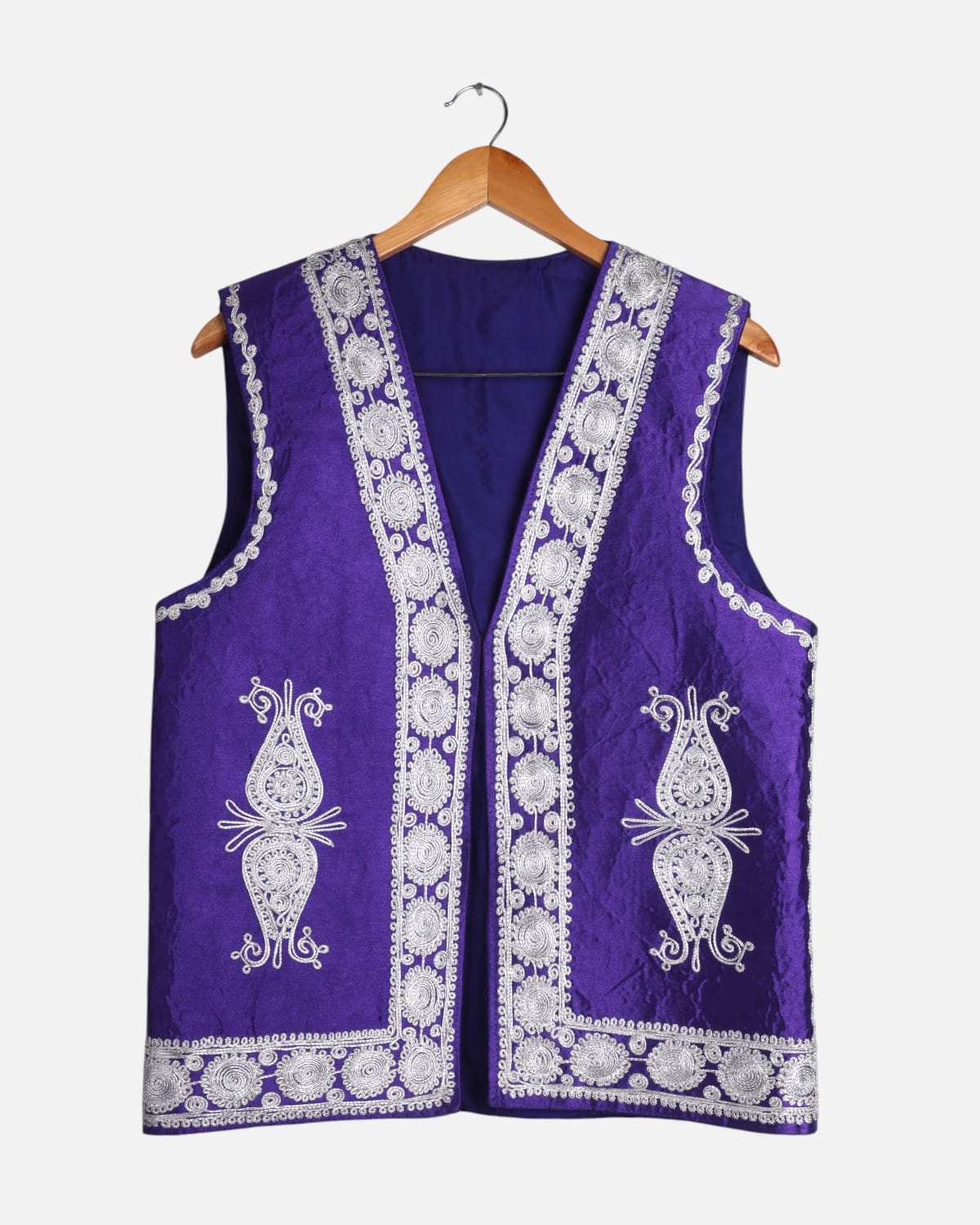 Afghan Traditional Purple Men's Velvet Vest