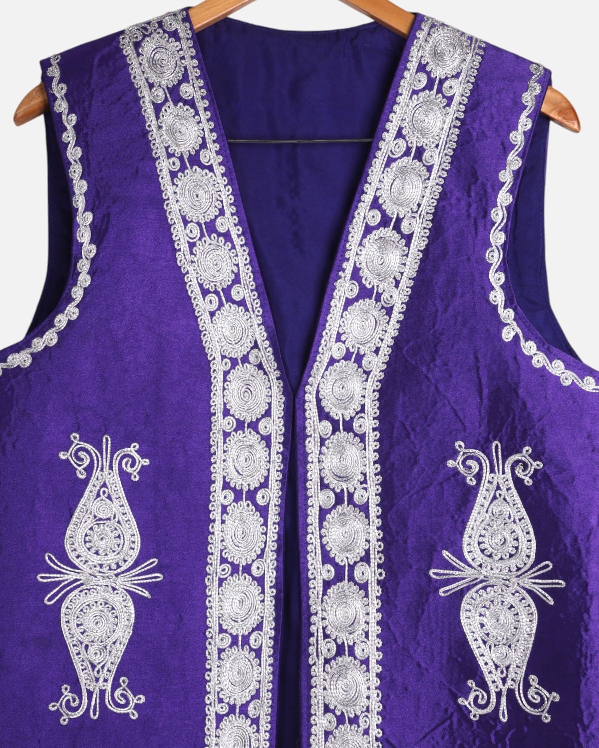 Afghan Traditional Purple Men's Velvet Vest