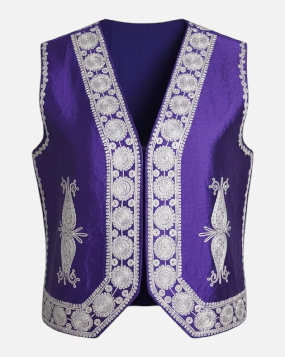 Afghan Traditional Purple Men's Velvet Vest