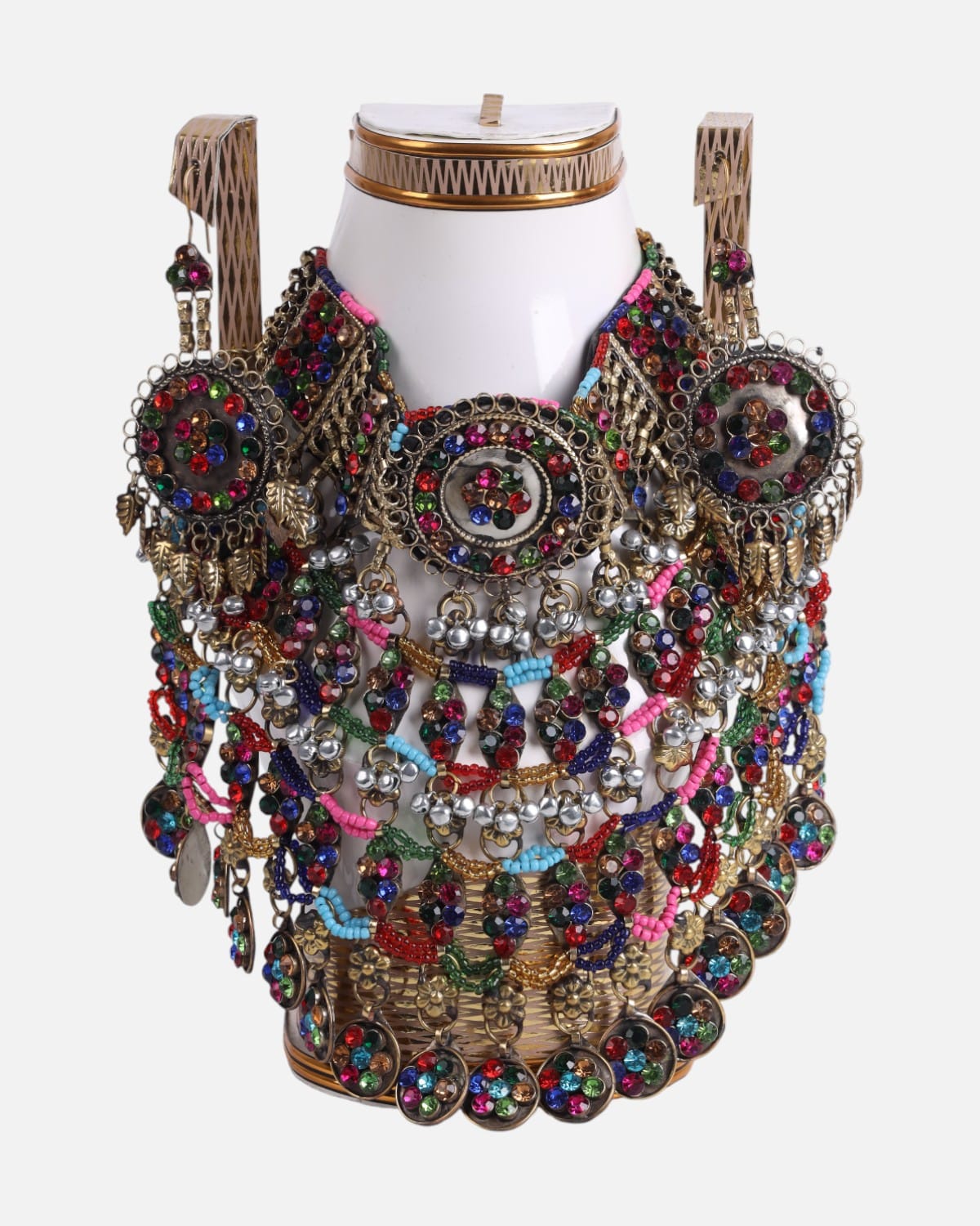 Traditional Afghan Necklace Headpiece & Earrings Set