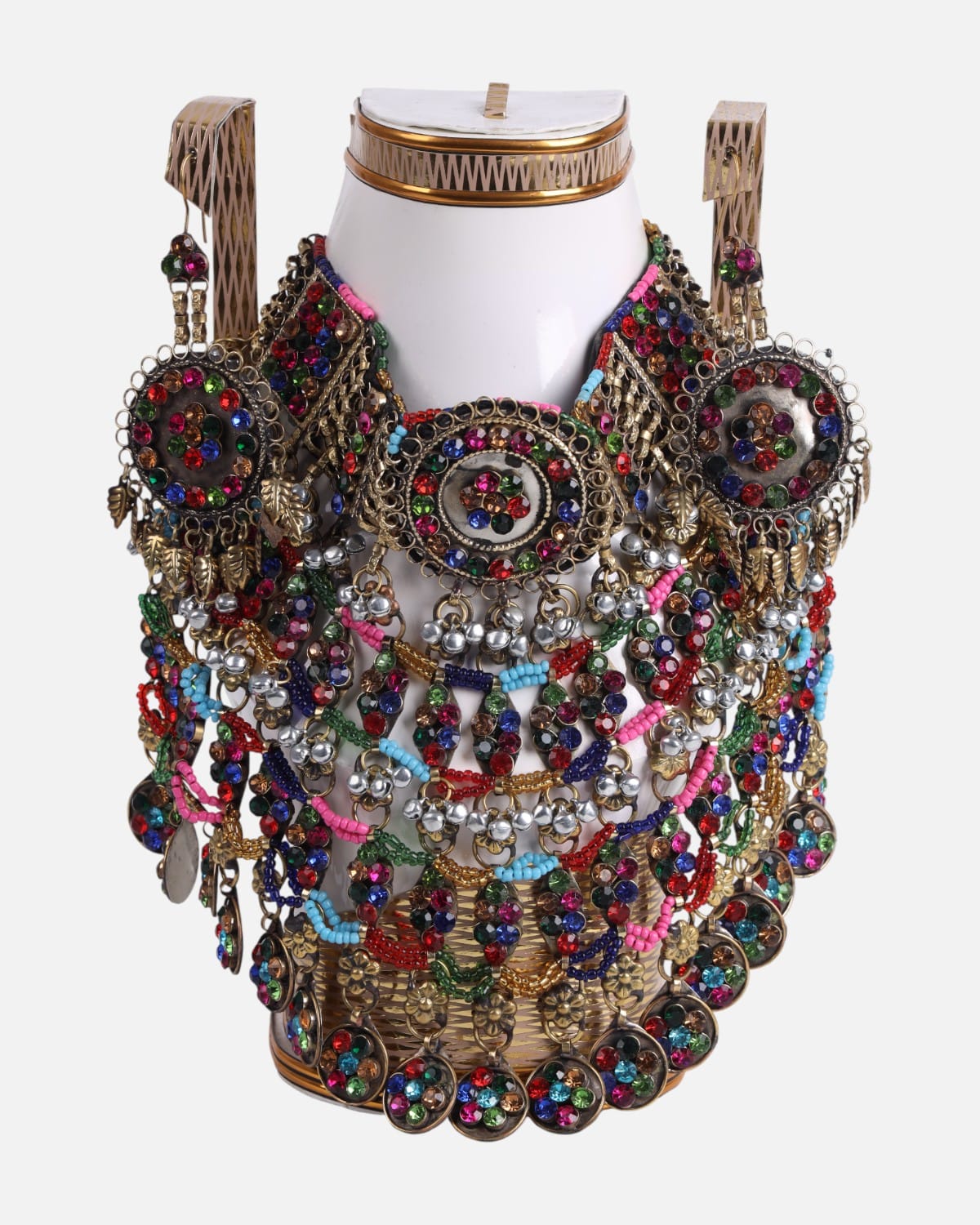 Traditional Afghan Necklace Headpiece & Earrings Set