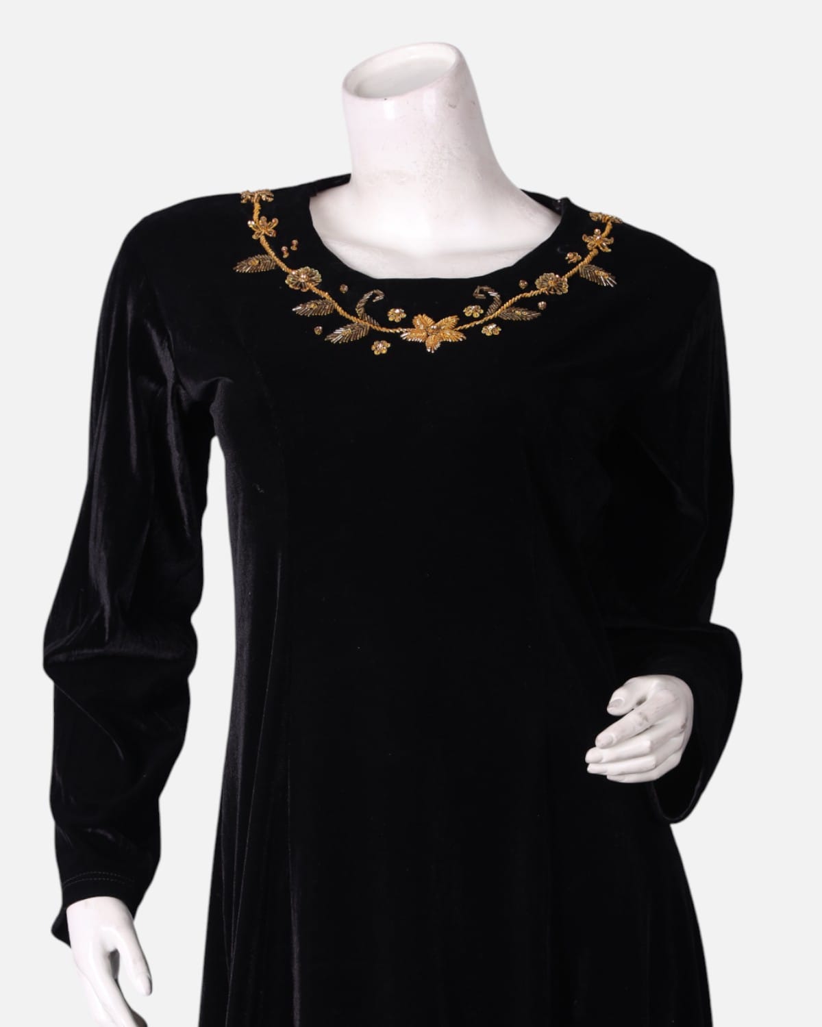 Salma Embroidered Velvet Dress