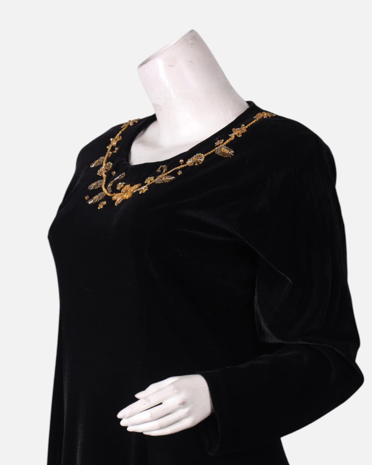 Salma Embroidered Velvet Dress