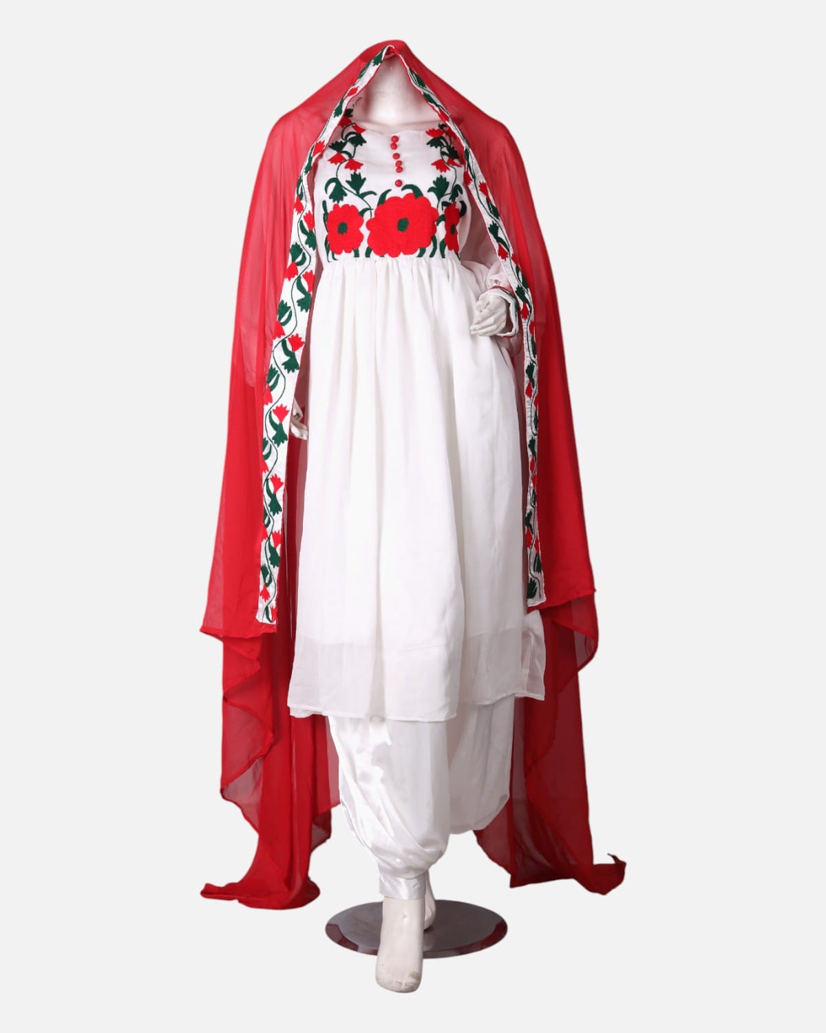 Hazara Handcrafted Dress with Pants and Shawl