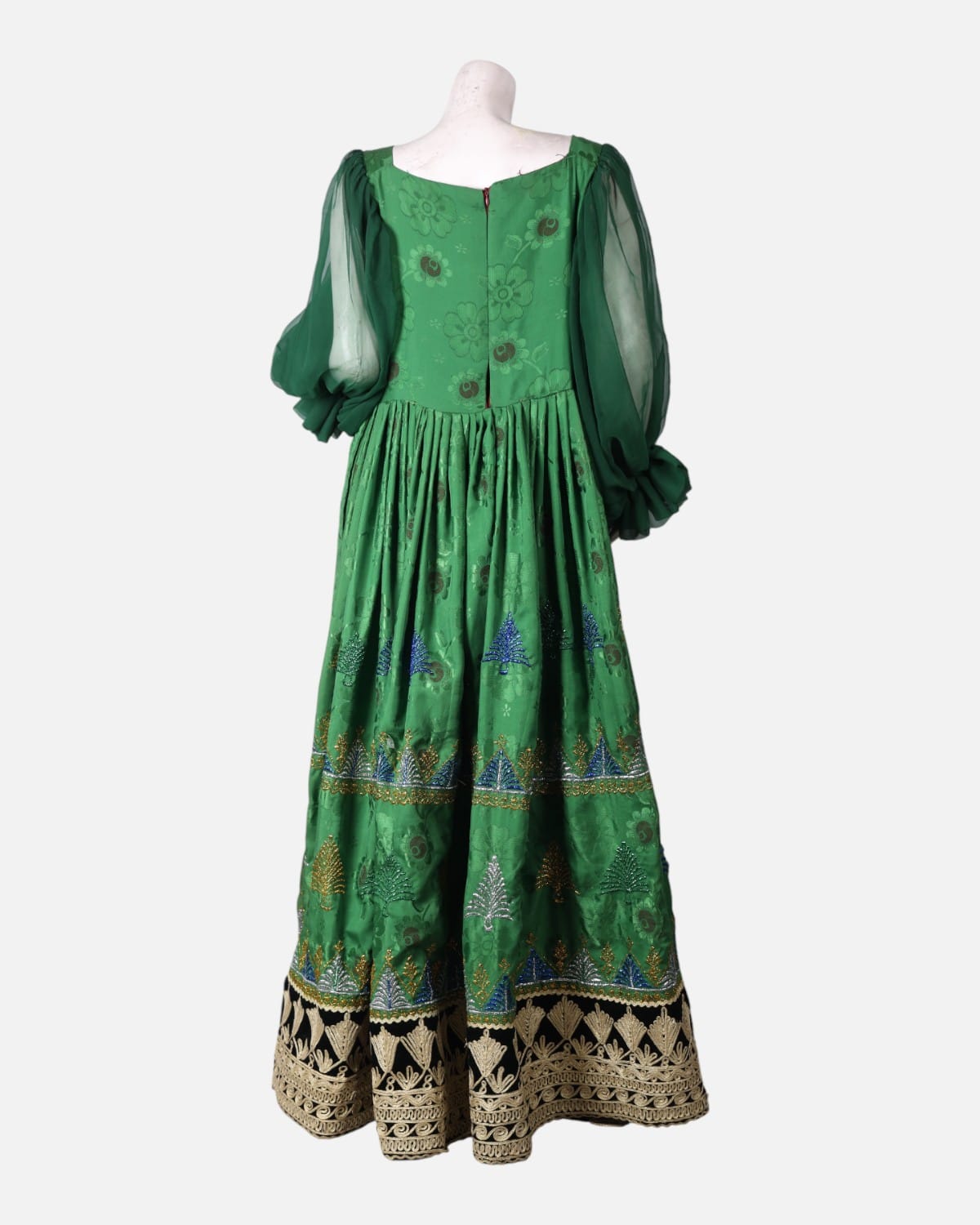 Afghan Cherma Dozi Dress with Embroidery & Leather Work