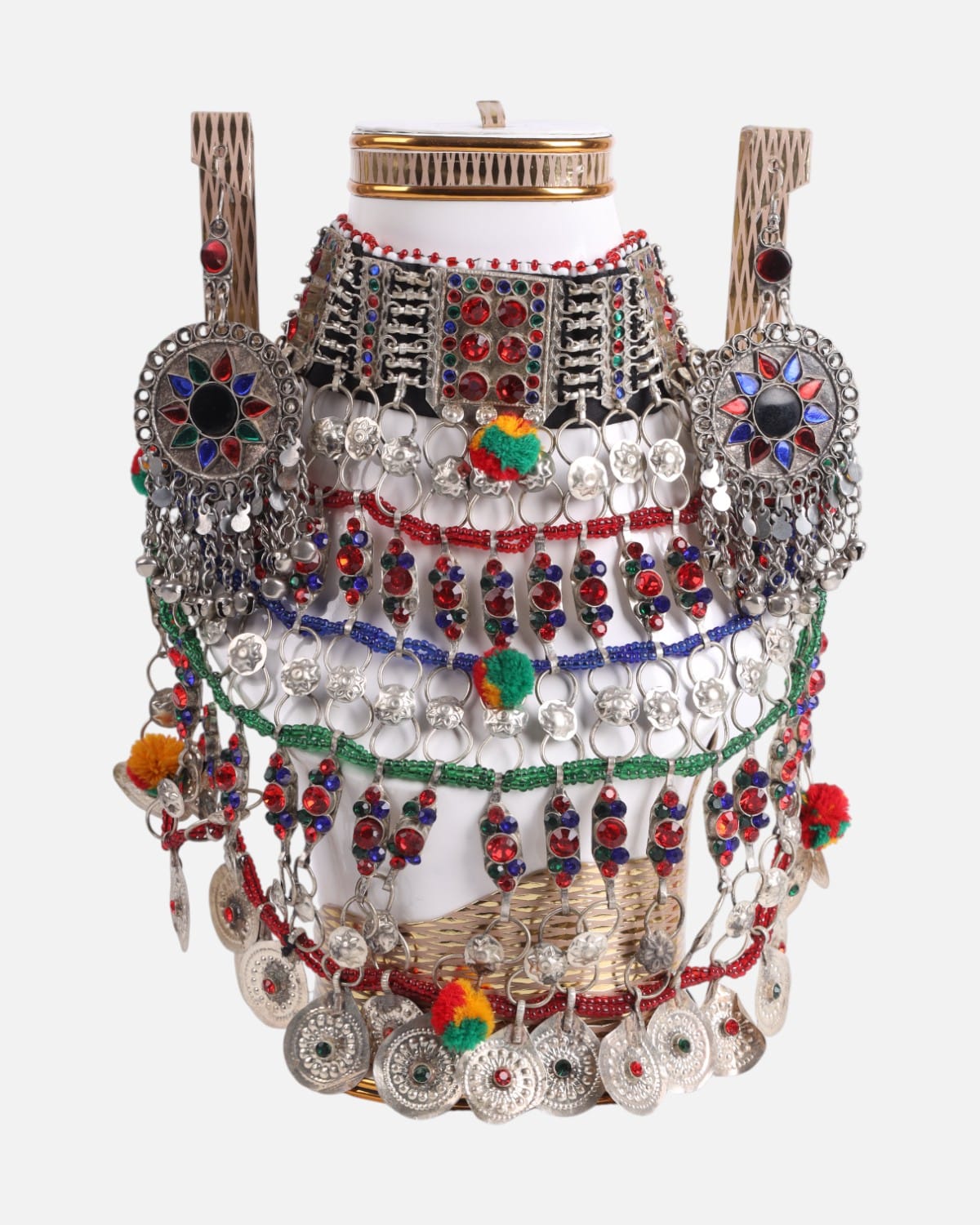 Afghan Glass Stone Necklace & Bracelet Set