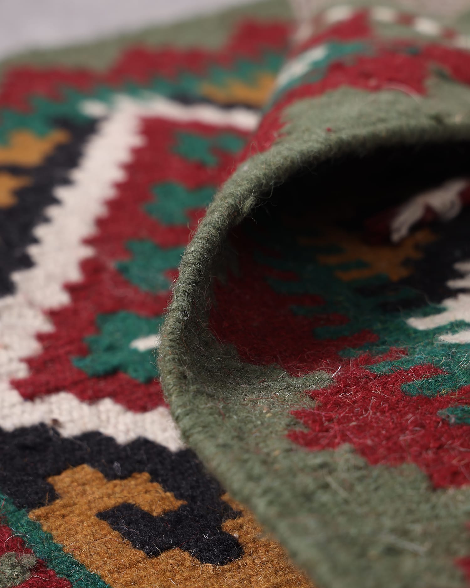 Handcrafted Mazari Kilim Authentic Mazari Tribal Pattern