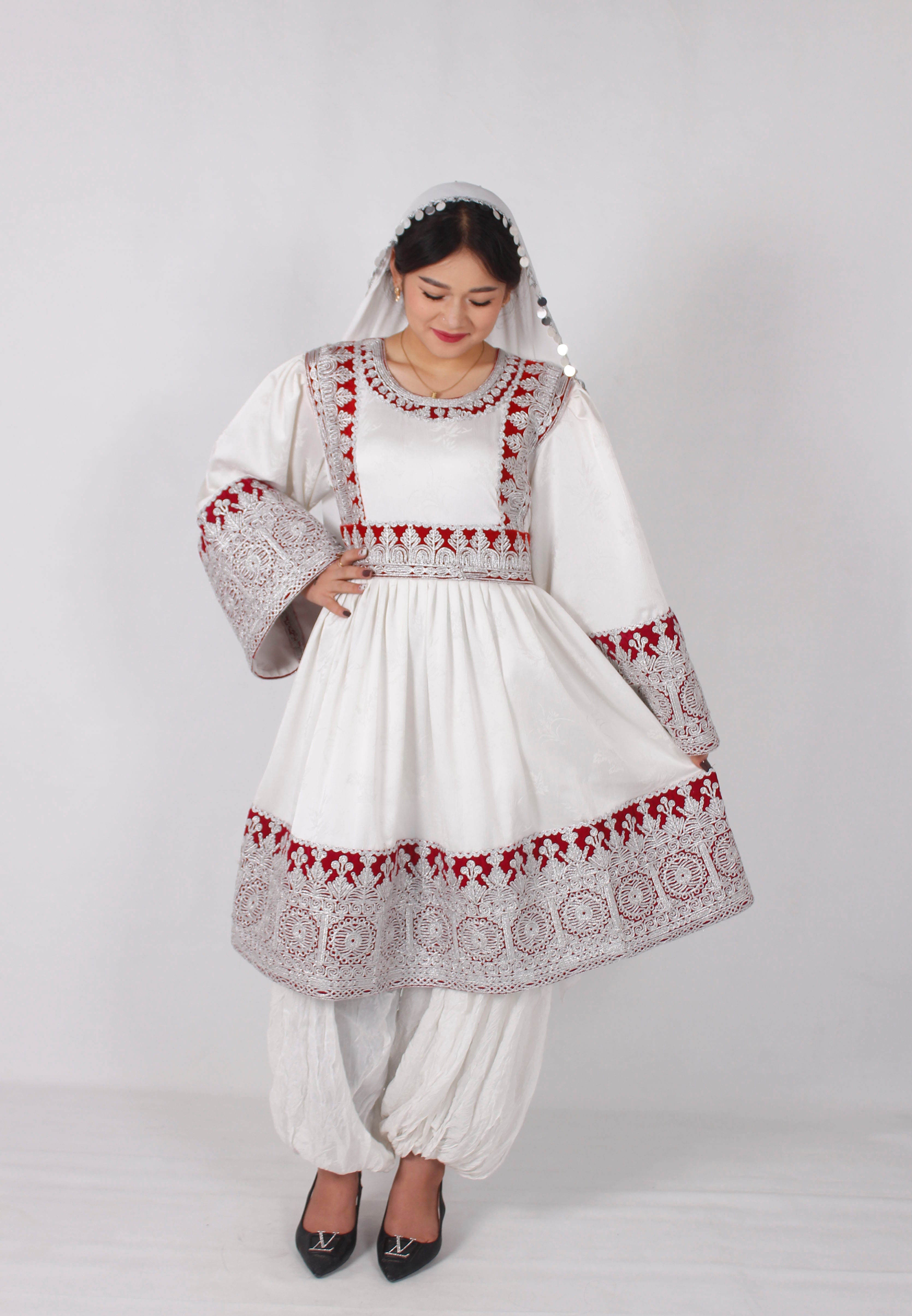 Afghan Dress with Cherma Embroidery – Gand Afghani Design