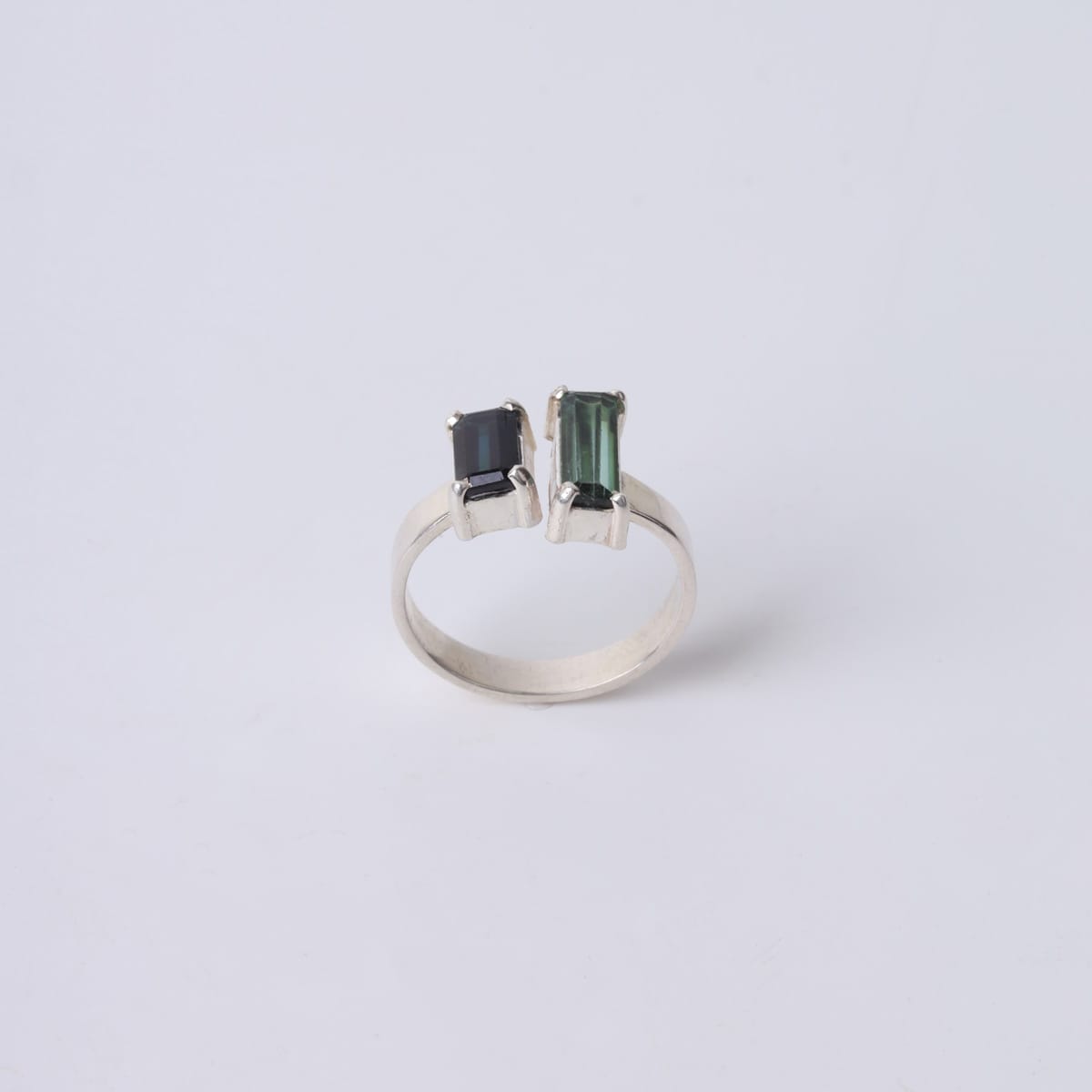 Green Tourmaline Silver Ring