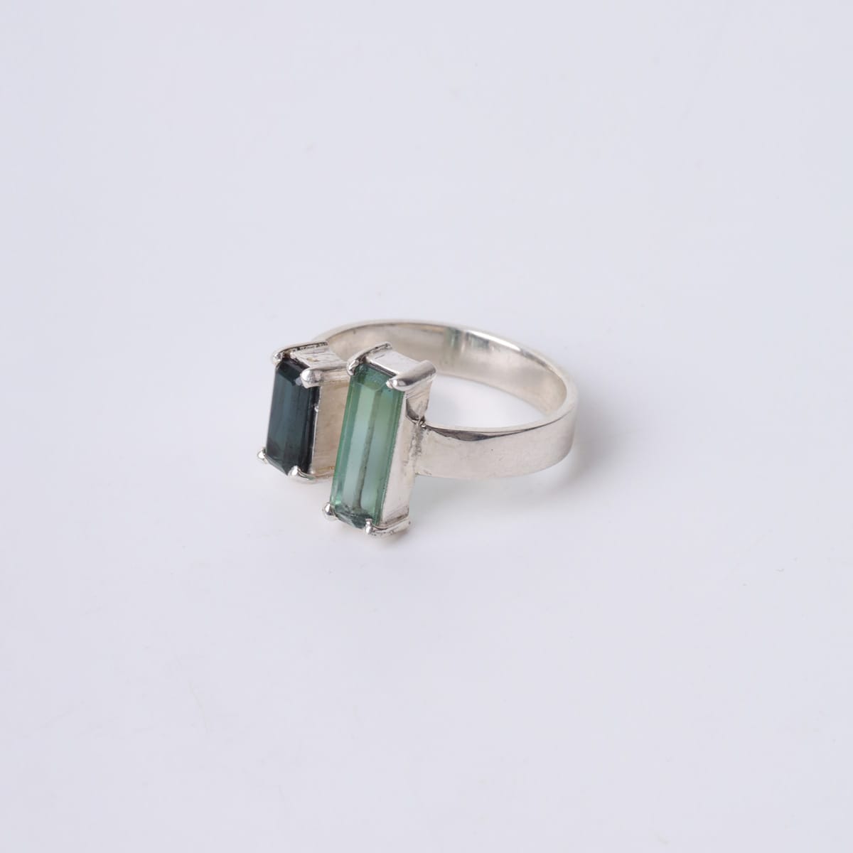 Green Tourmaline Silver Ring