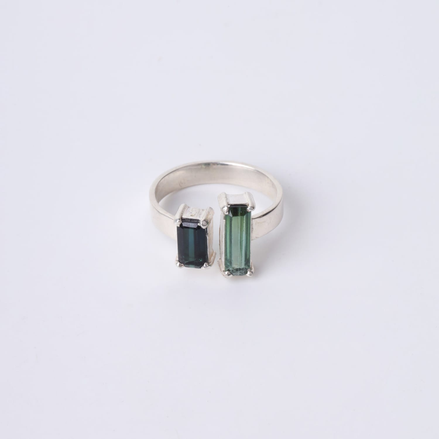 Green Tourmaline Silver Ring