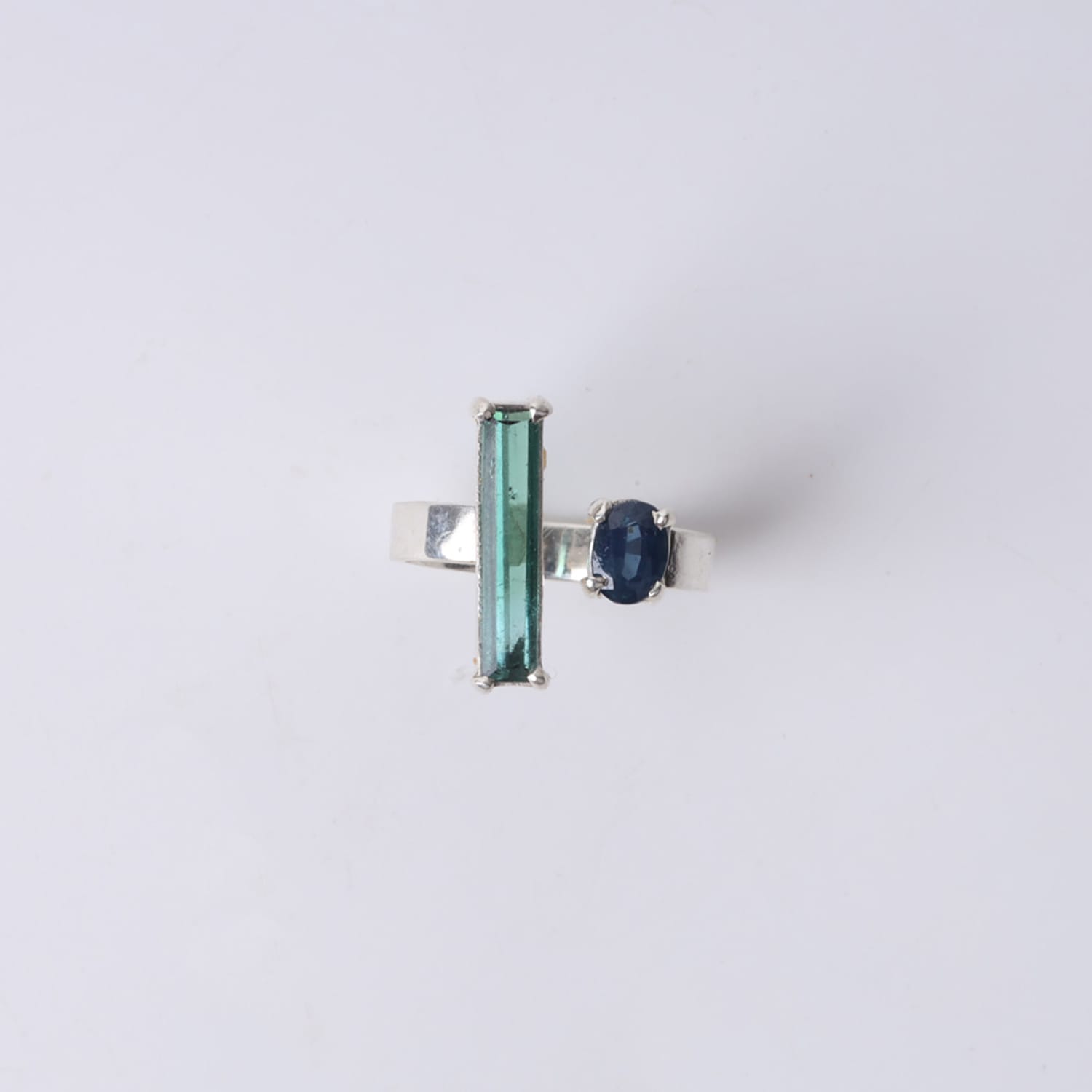Green and Blue Tourmaline Ring