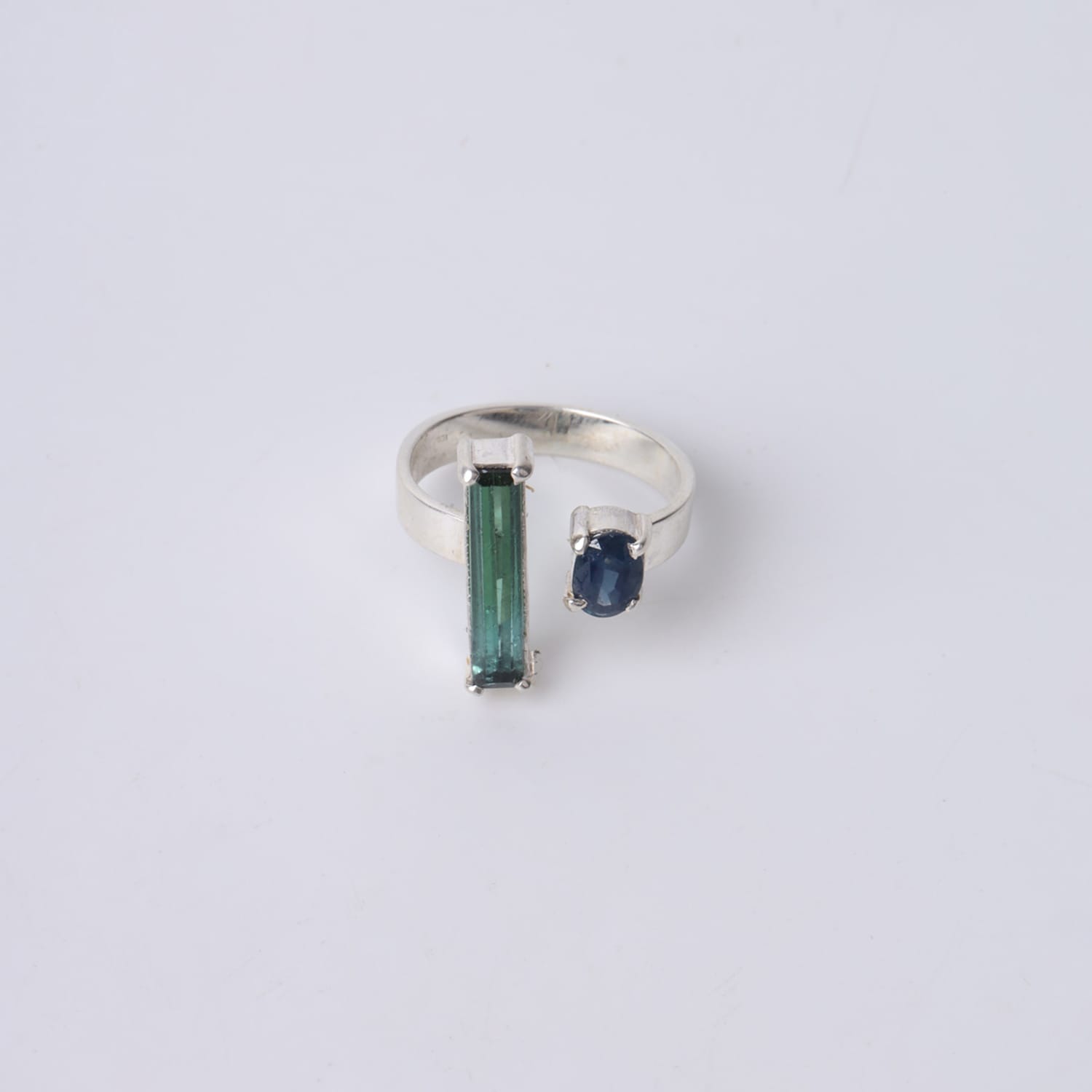 Green and Blue Tourmaline Ring
