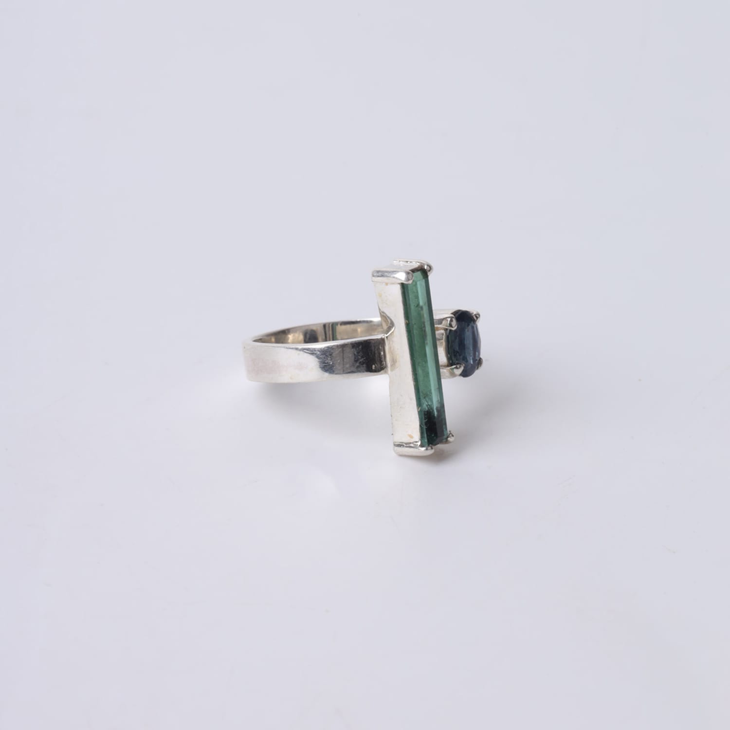 Green and Blue Tourmaline Ring