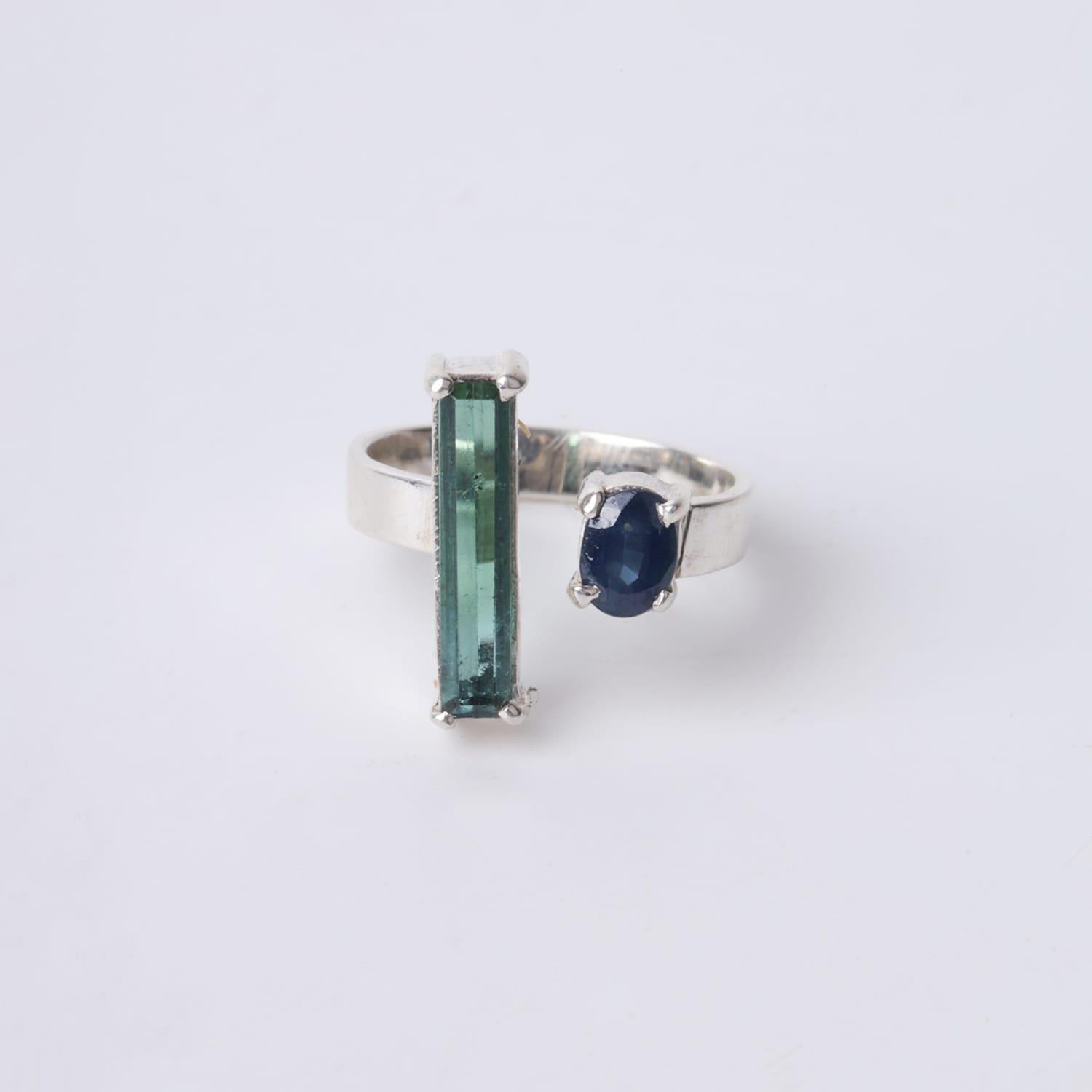 Green and Blue Tourmaline Ring