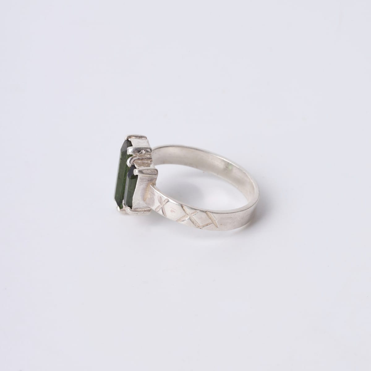 925 Silver Green Tourmaline Ring