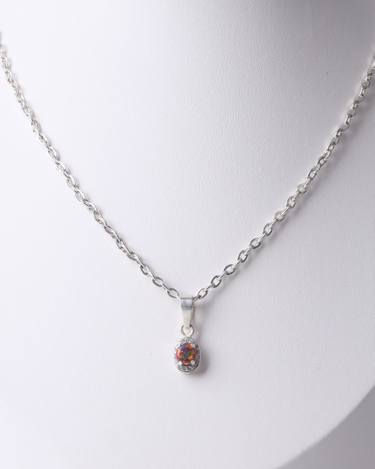 Opal & Quartz Silver Necklace