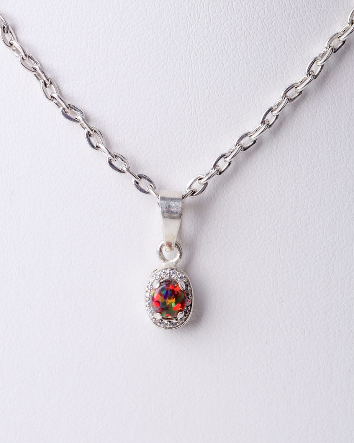 Opal & Quartz Silver Necklace