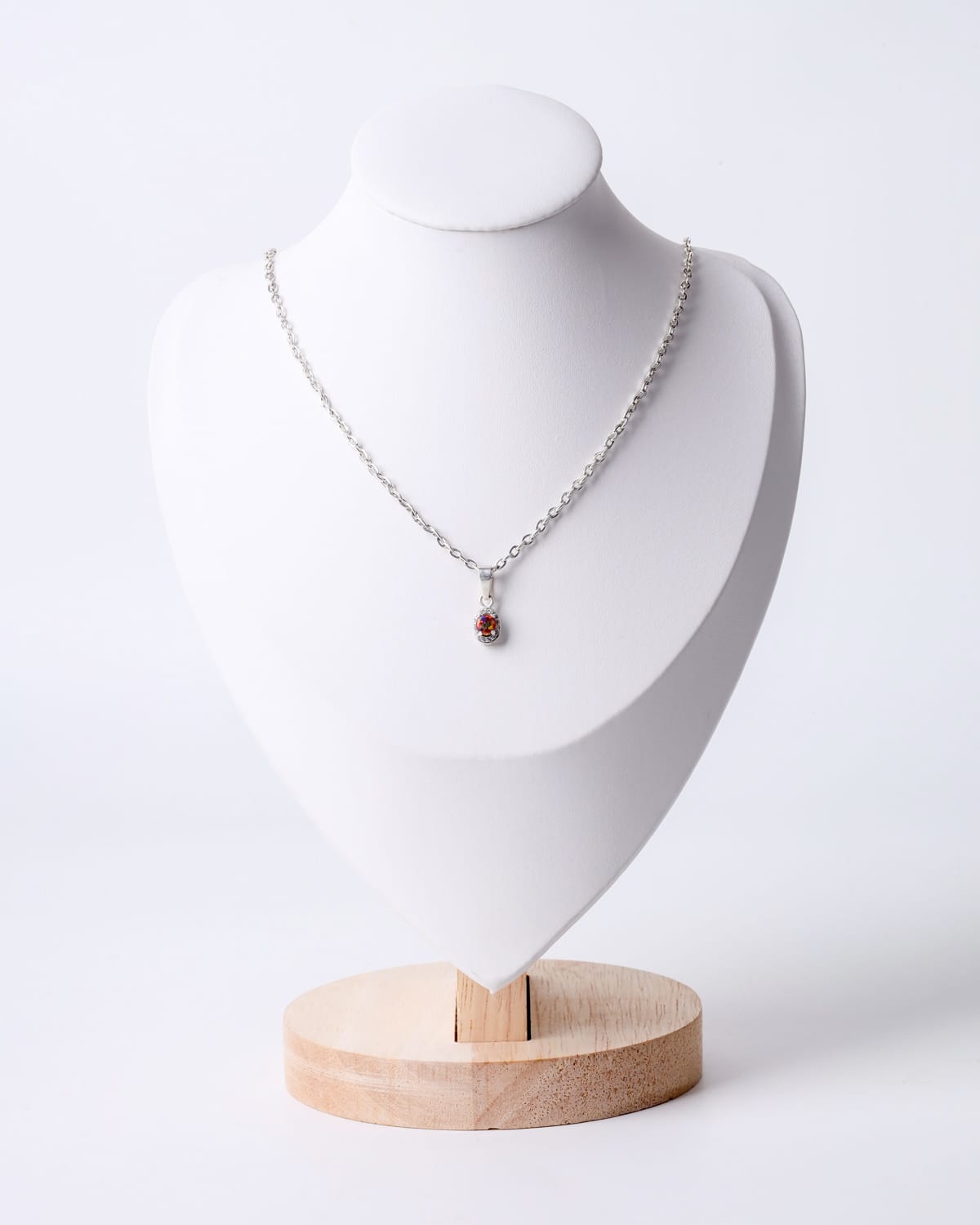Opal & Quartz Silver Necklace