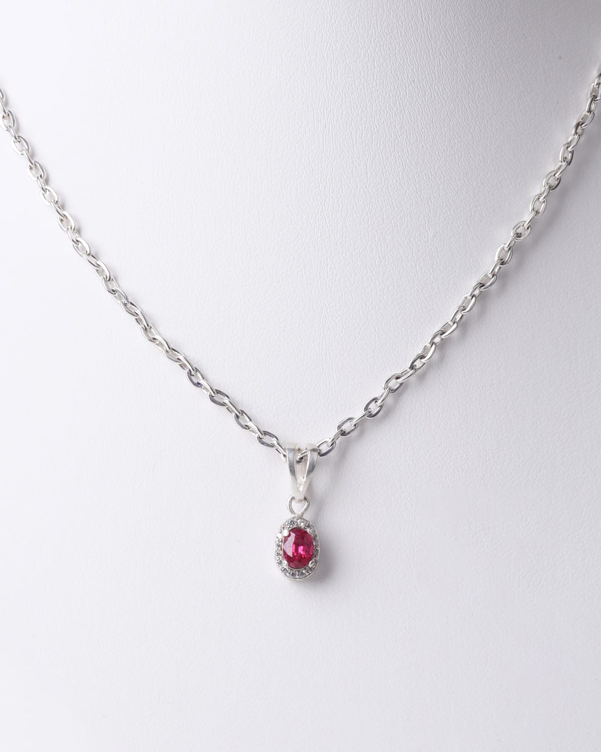 Ruby & Quartz Pendant Necklace