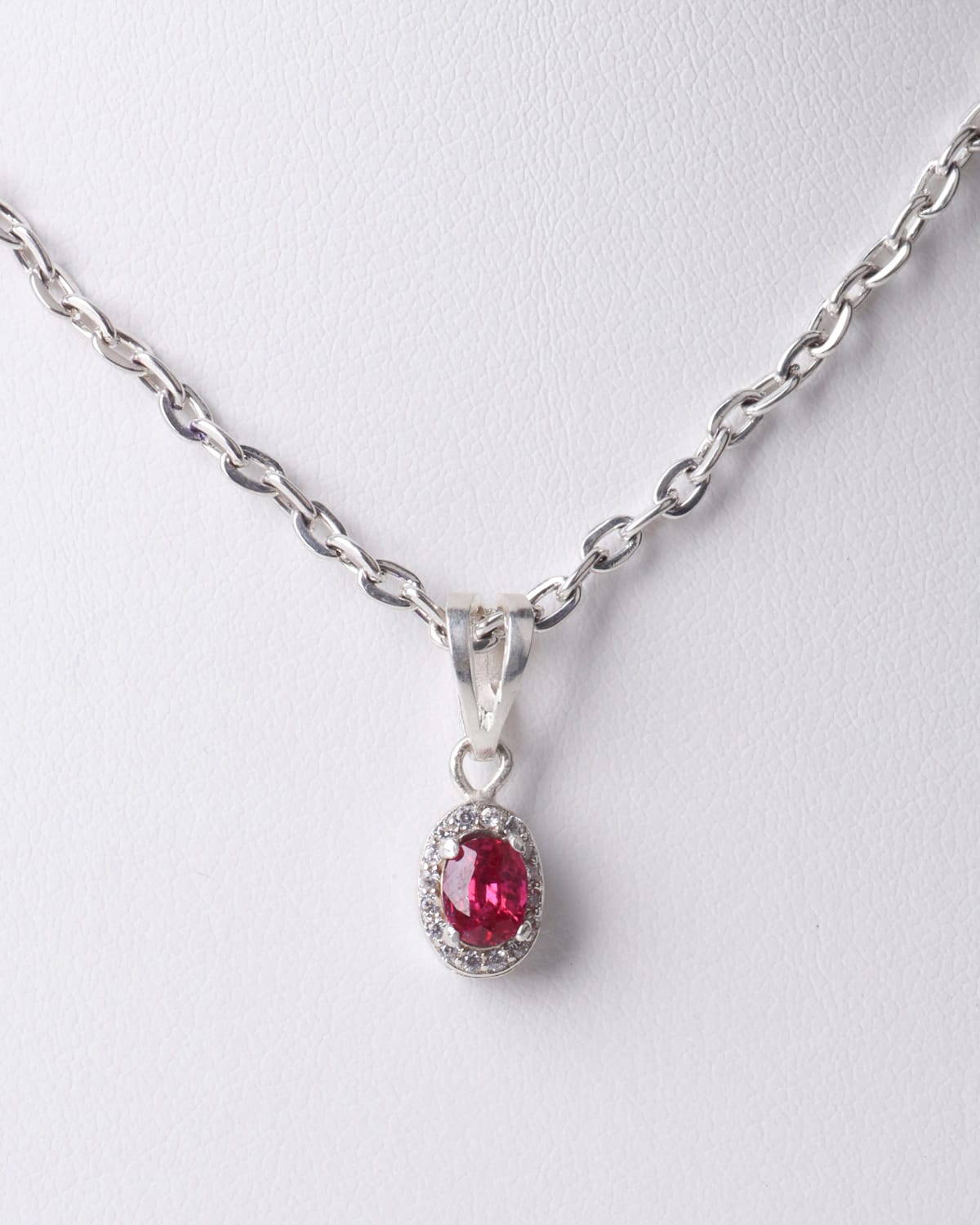 Ruby & Quartz Pendant Necklace