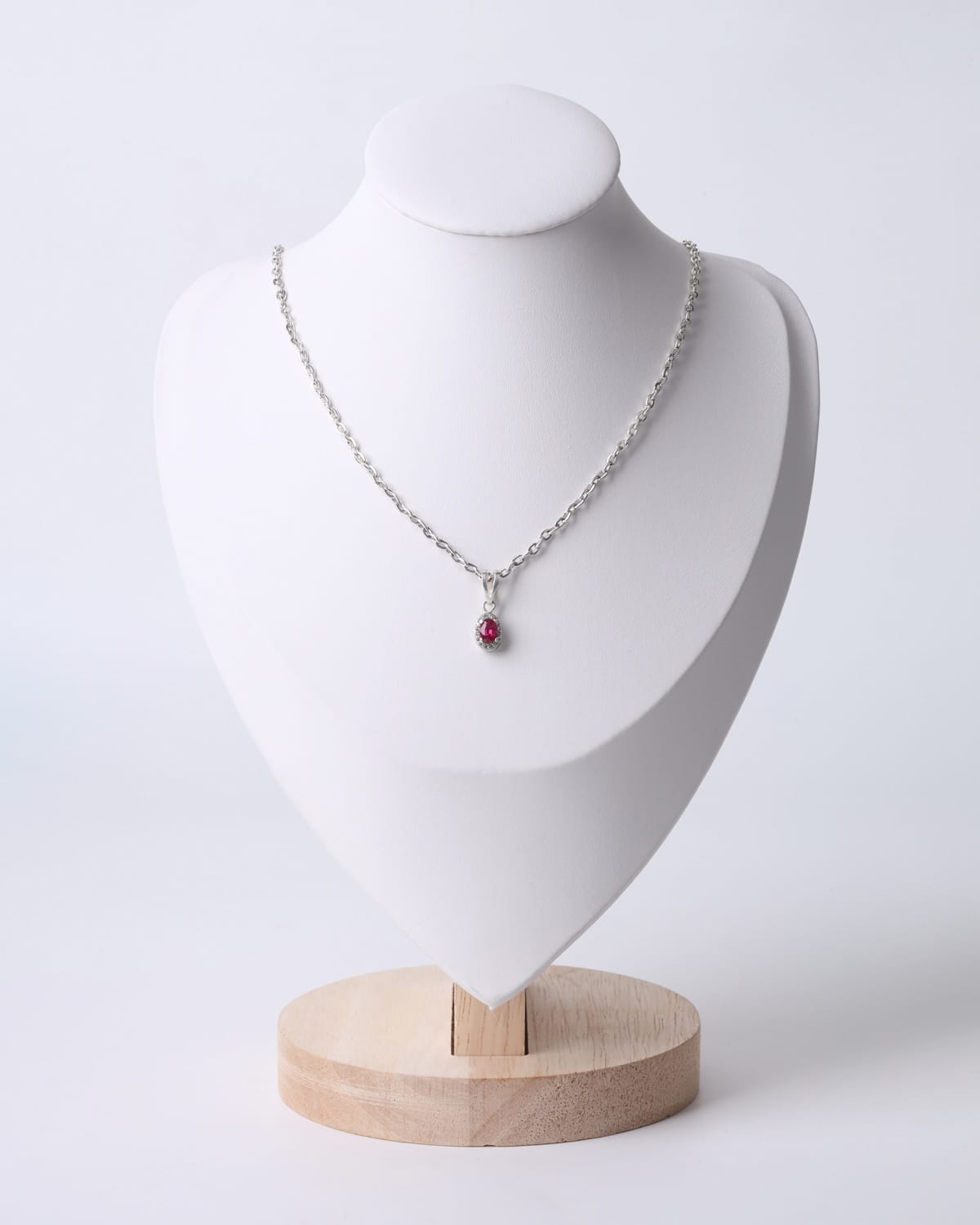 Ruby & Quartz Pendant Necklace