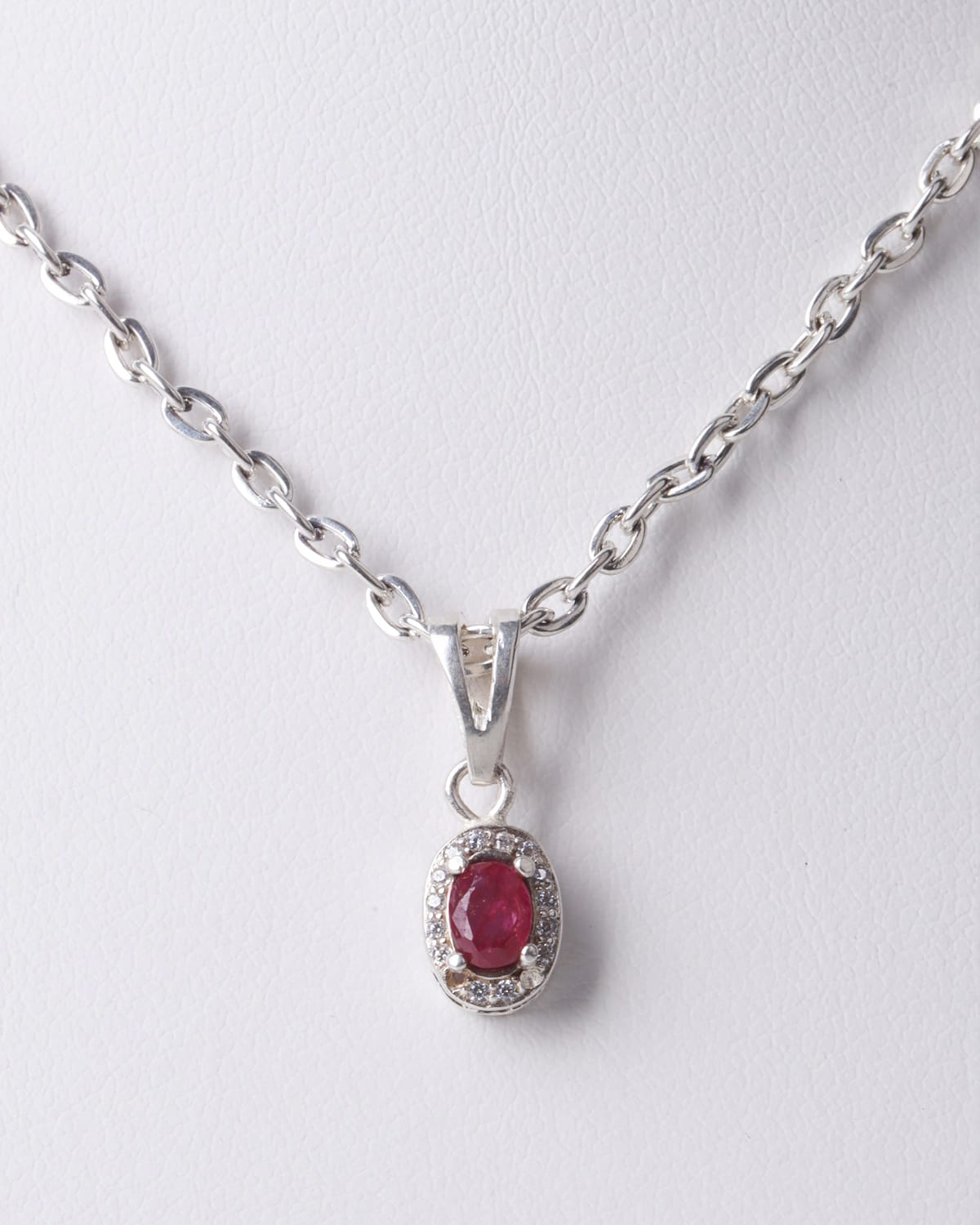 Ruby Pendant Necklace in 925 Silver