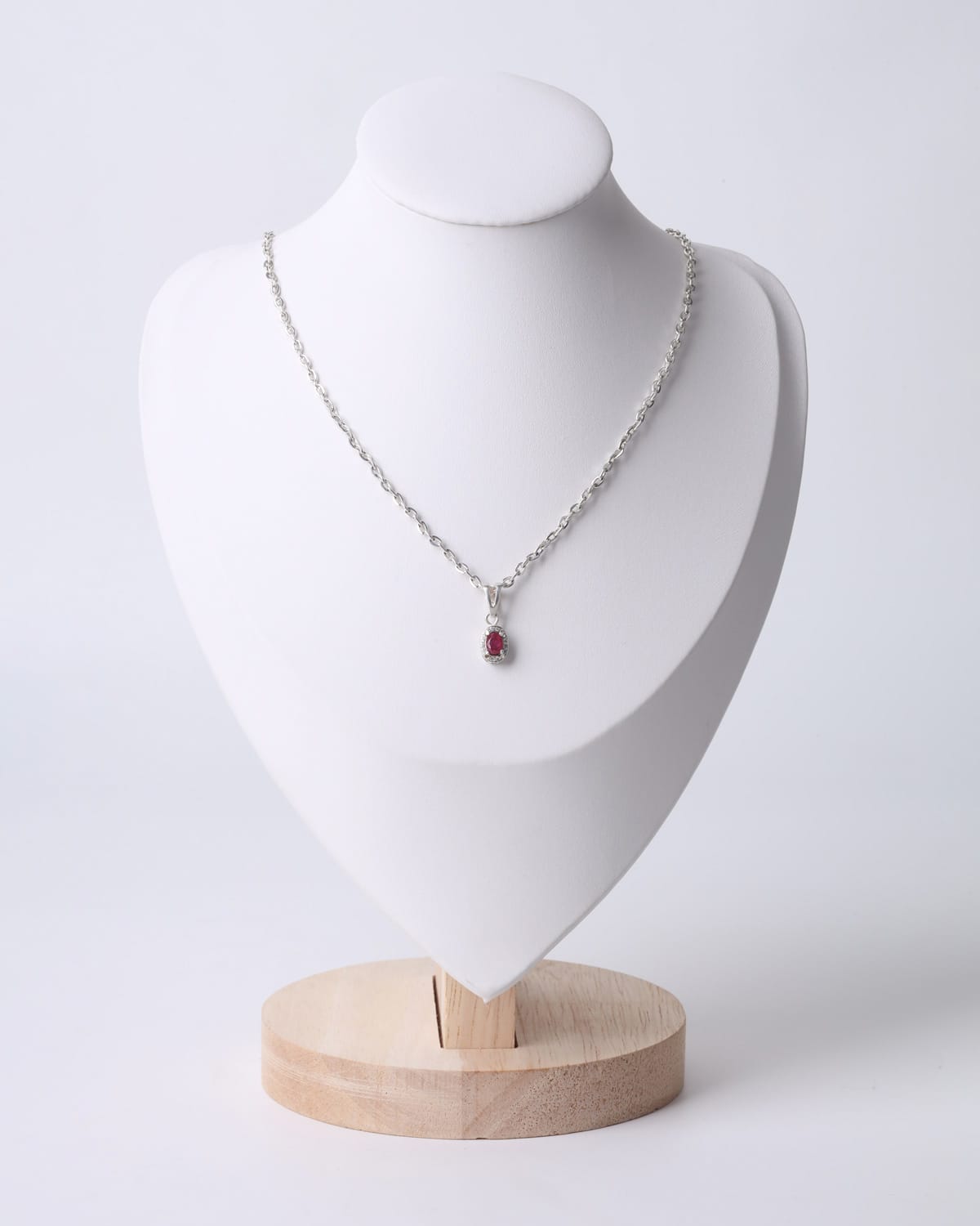 Ruby Pendant Necklace in 925 Silver