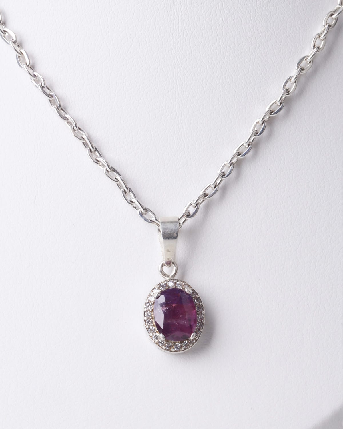 Elegant Ruby Pendant Necklace