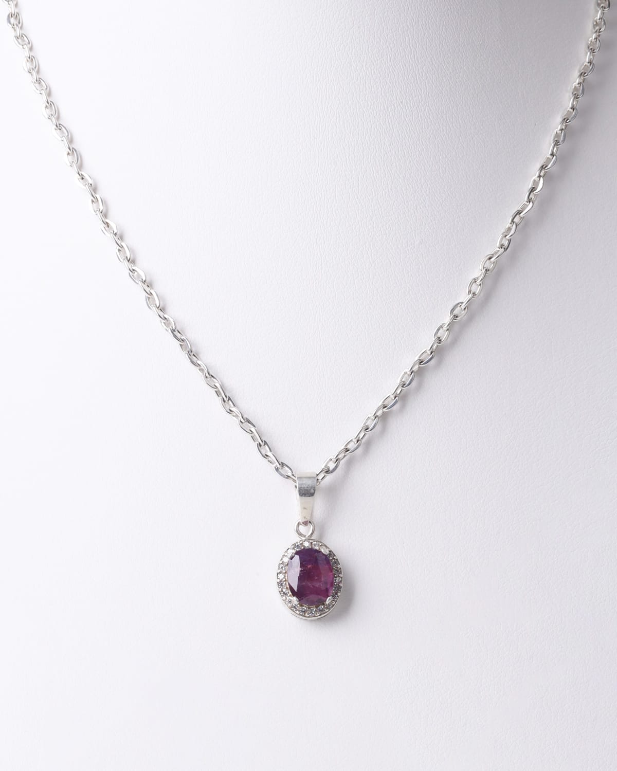 Elegant Ruby Pendant Necklace
