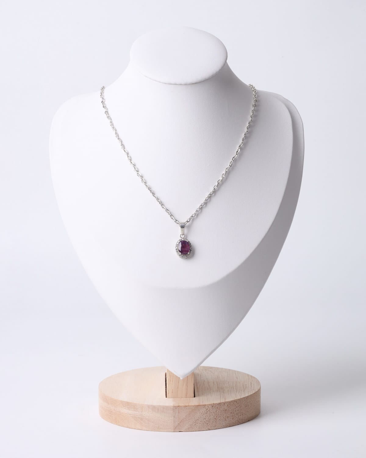 Elegant Ruby Pendant Necklace