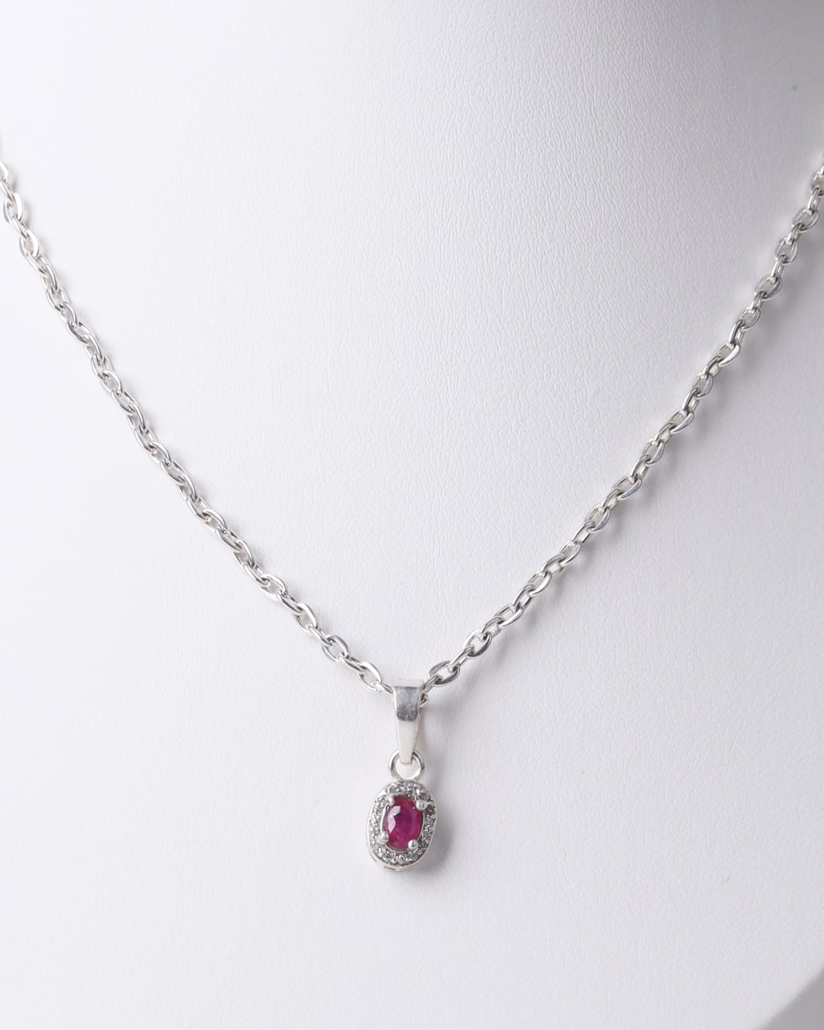 Elegant Ruby & Quartz Pendant Necklace