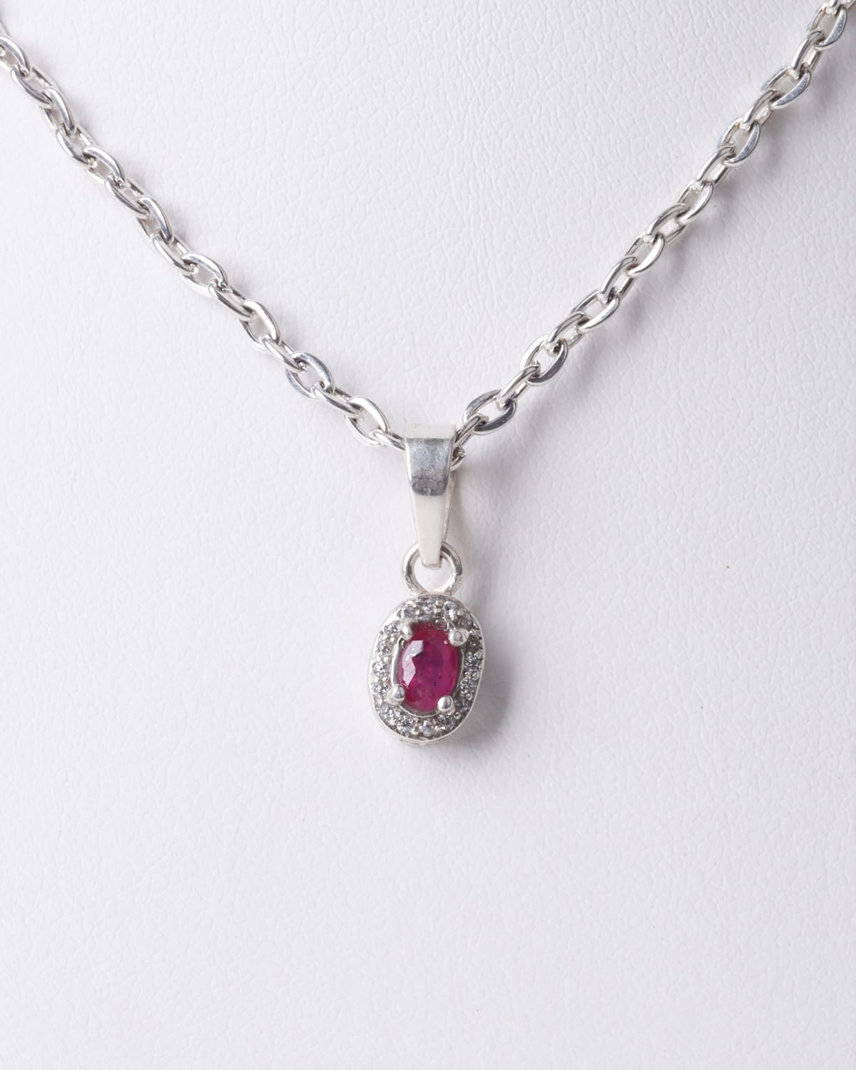 Elegant Ruby & Quartz Pendant Necklace