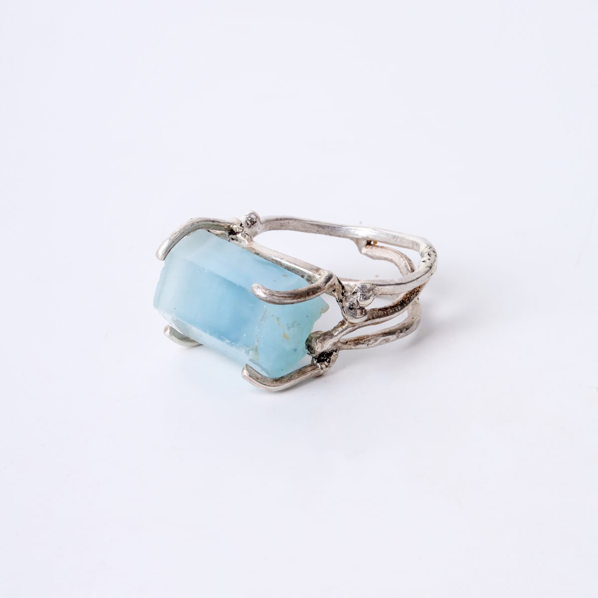 Aquamarine Crystal Ring Handmade