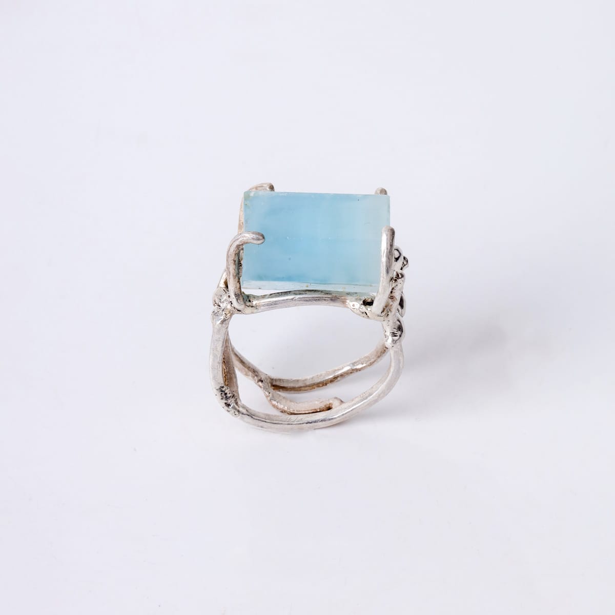 Aquamarine Crystal Ring Handmade