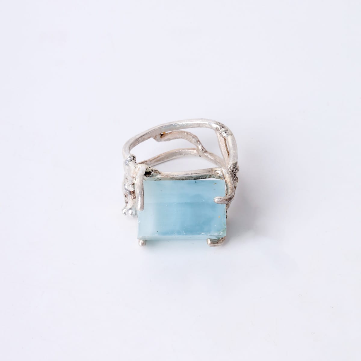 Aquamarine Crystal Ring Handmade