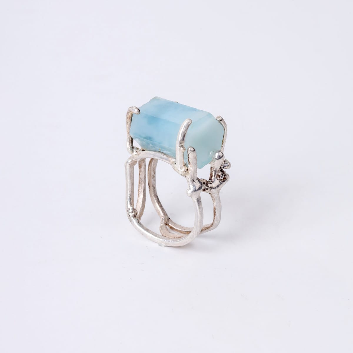 Aquamarine Crystal Ring Handmade