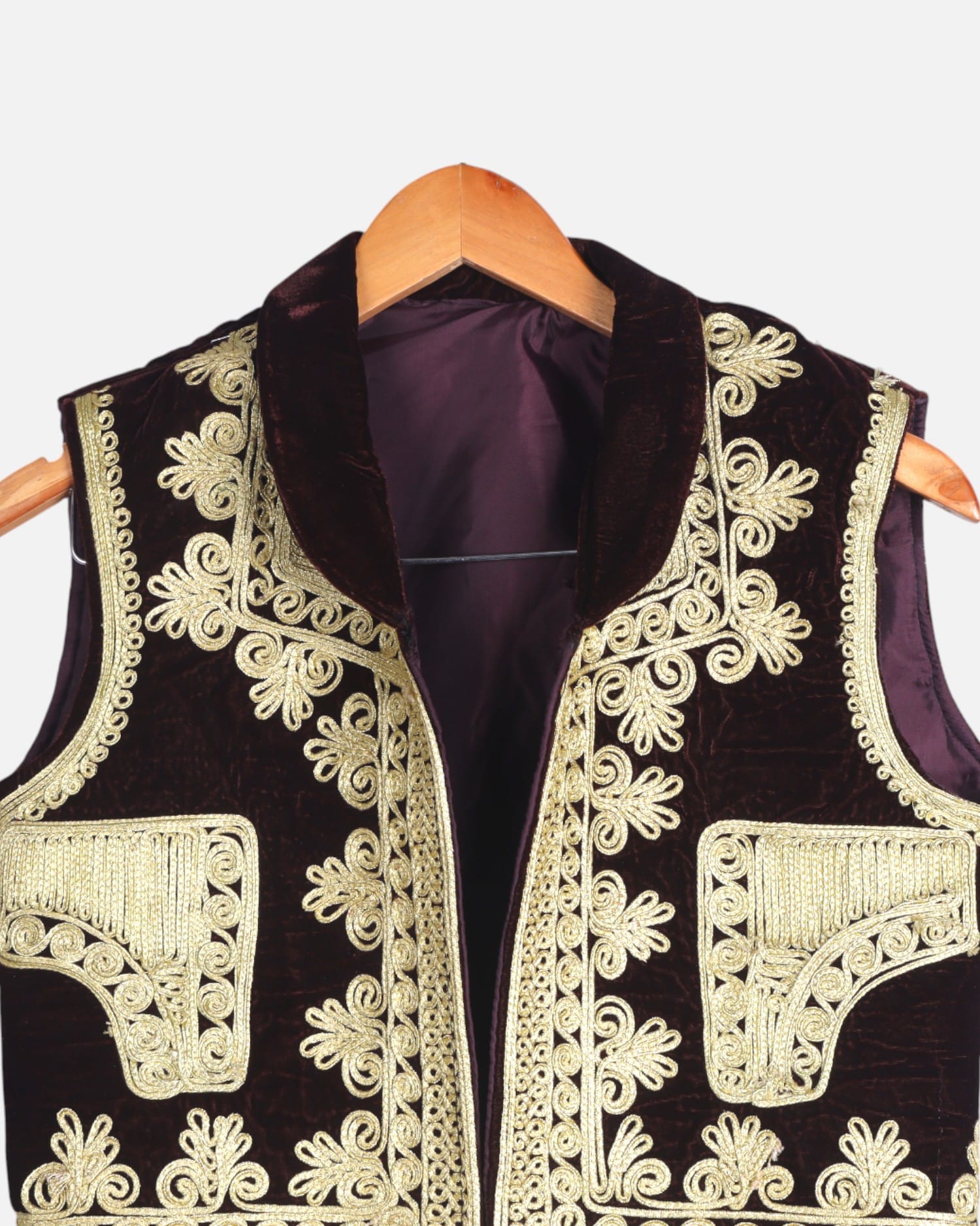 Embroidered Velvet Women's Vest