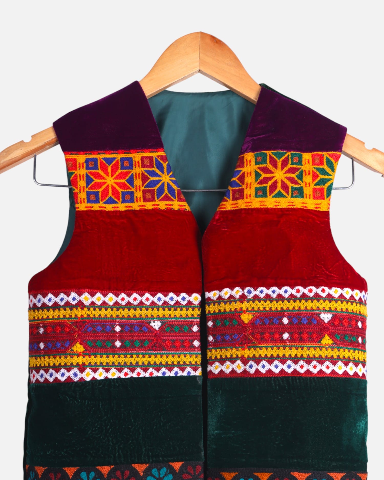 Kids' Embroidered Velvet Vest