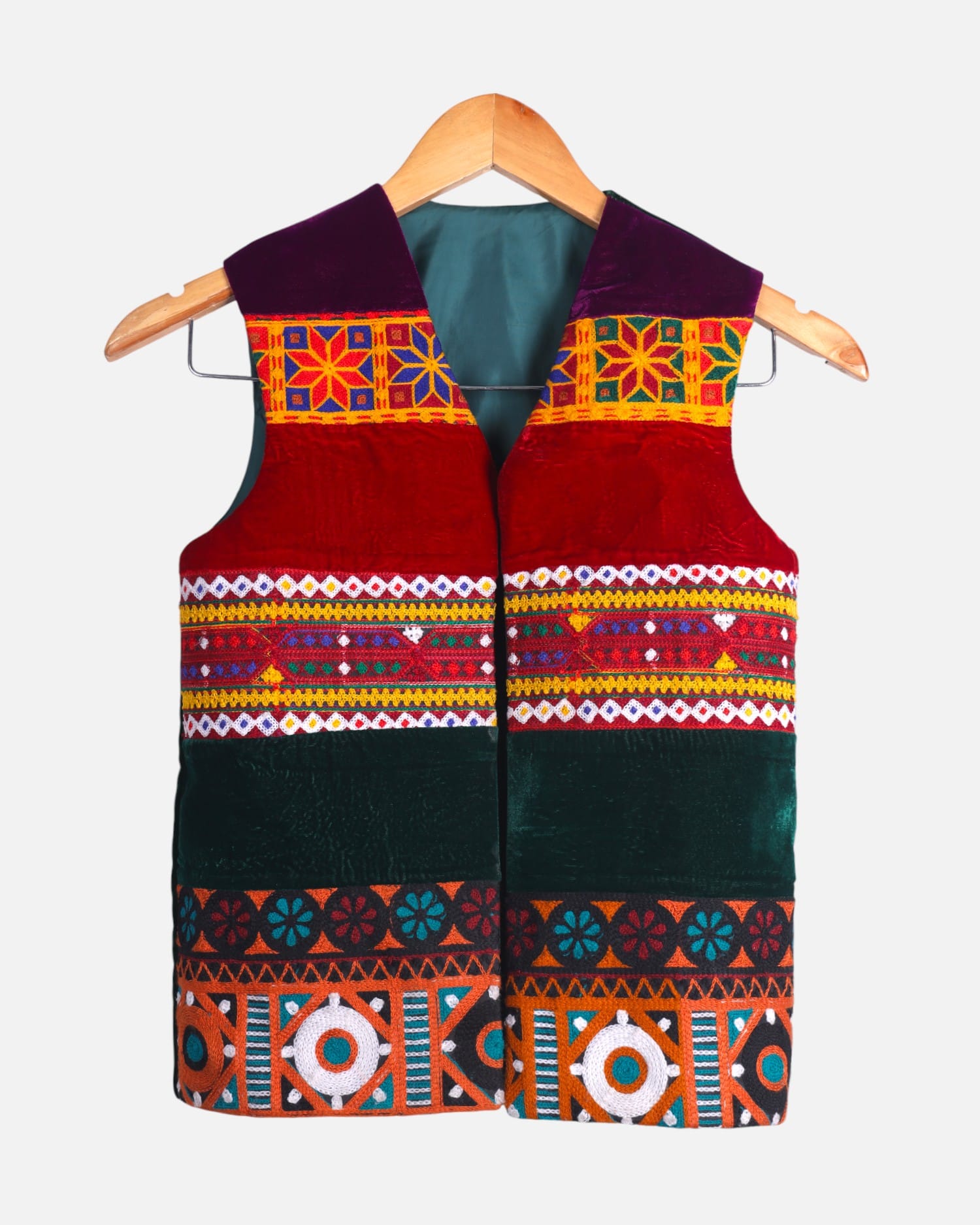 Kids' Embroidered Velvet Vest