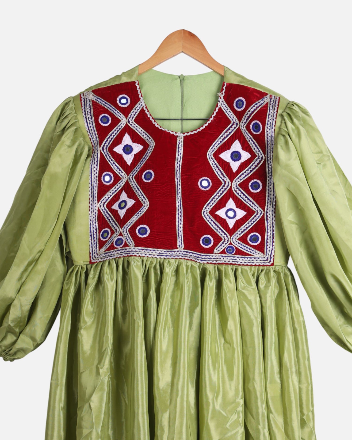 Embroidered Green Color  Dress For Girls