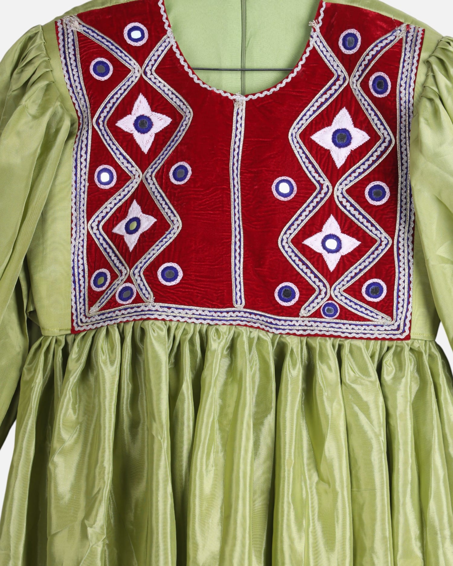 Embroidered Green Color  Dress For Girls