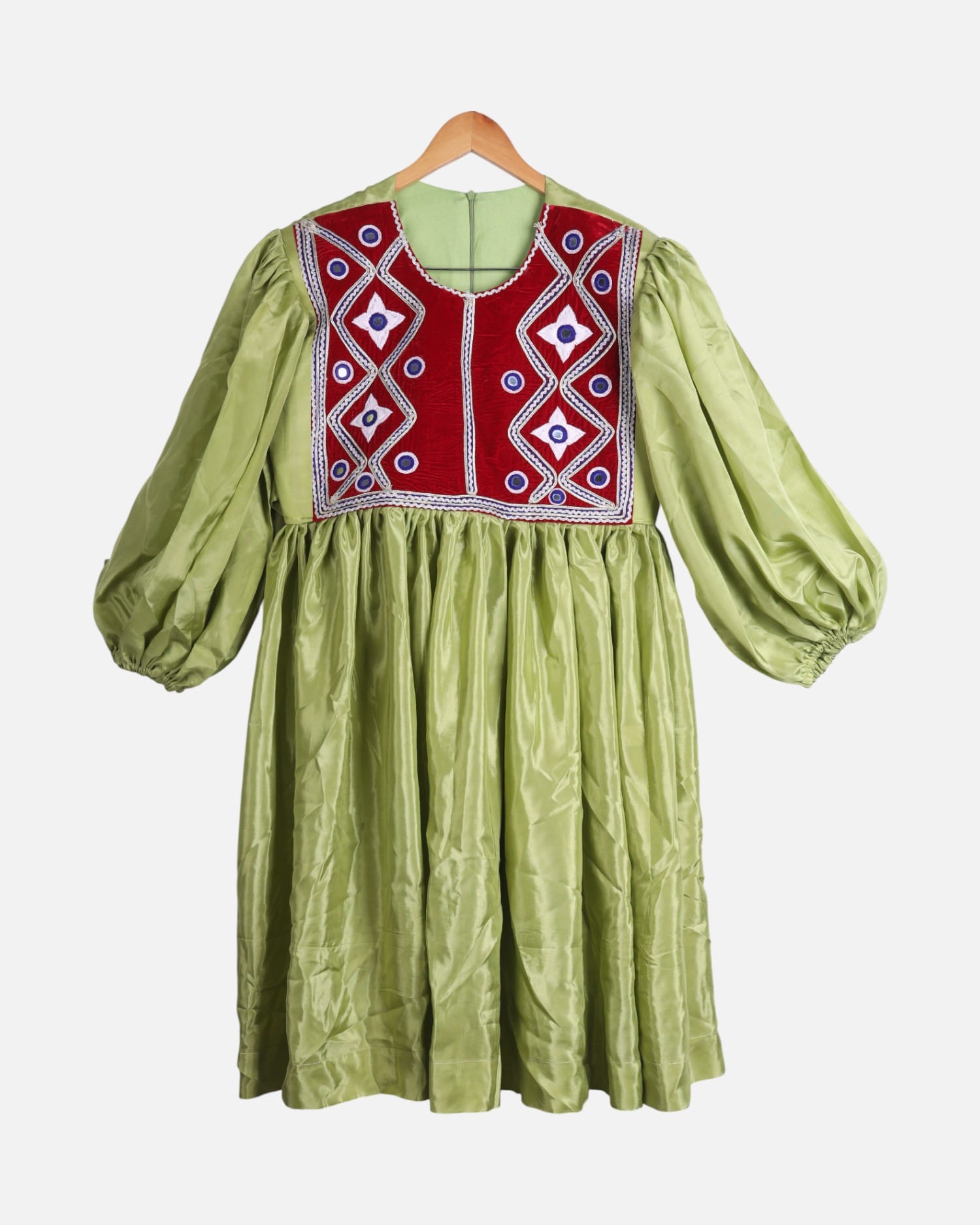 Embroidered Green Color  Dress For Girls