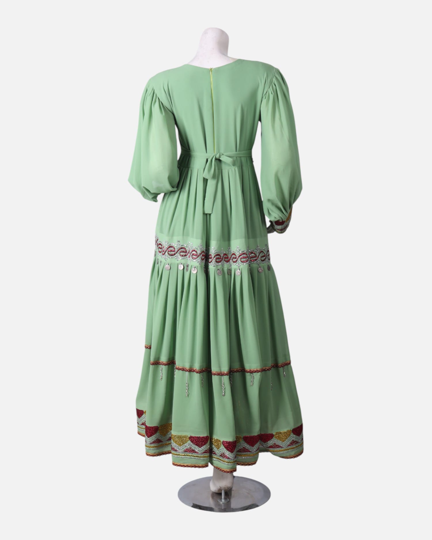Embroidered Green Afghan Women’s Semi Dress